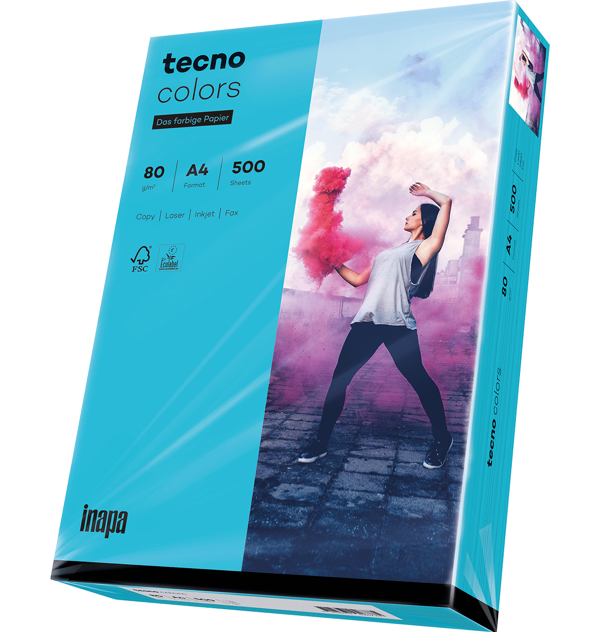 Papier tecno colors 80g A4 blau 500 Blatt