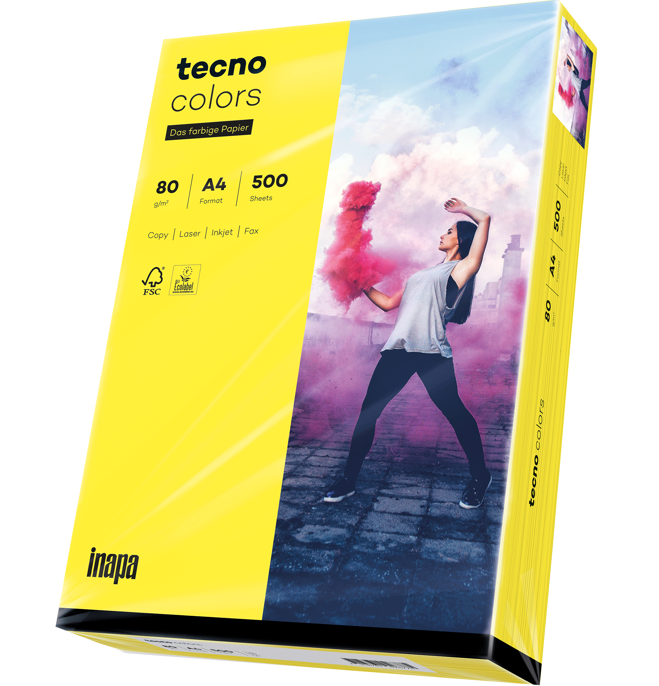 Papier tecno colors 80g A4 gelb 500 Blatt