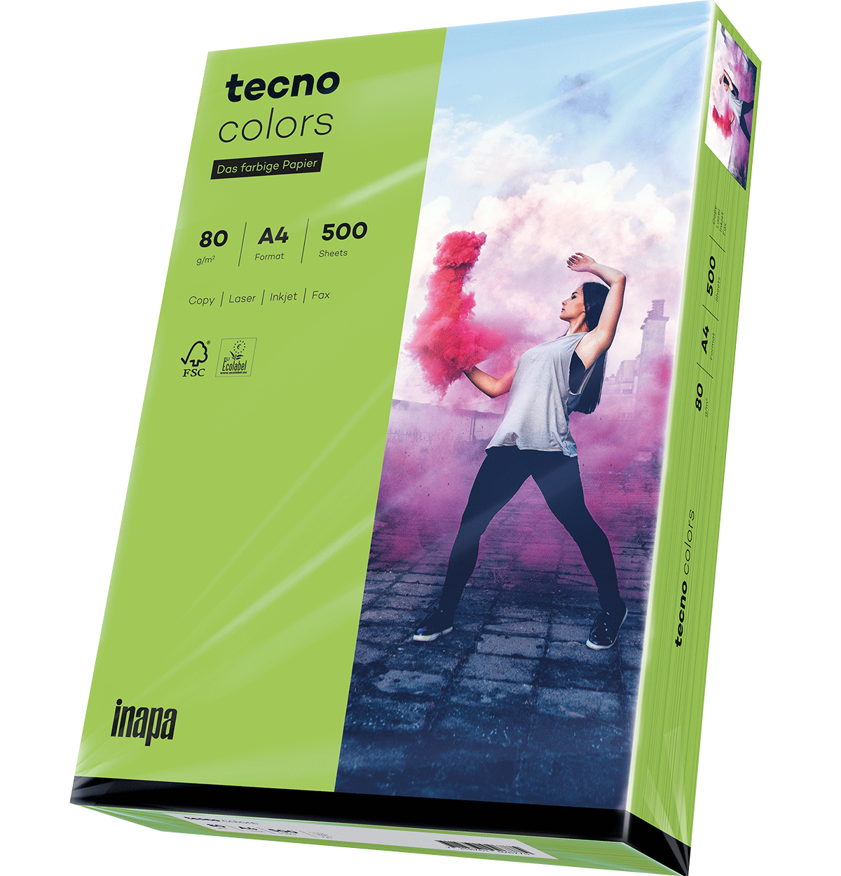 Papier tecno colors 80g A4 grün 500 Blatt