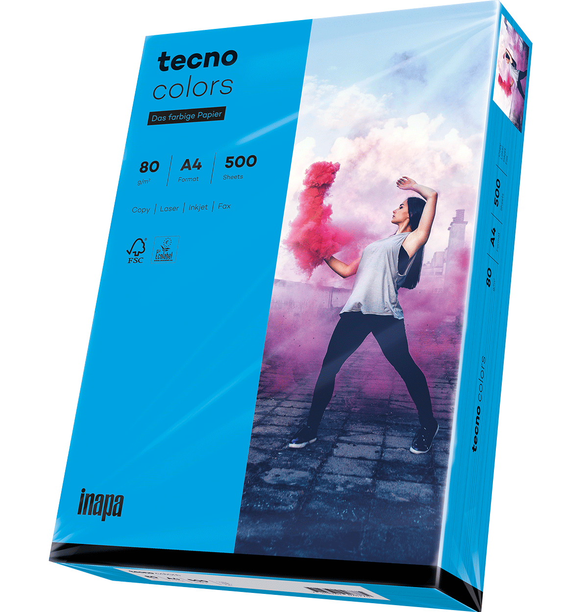 Papier tecno colors 80g A4 intensivblau 500 Blatt