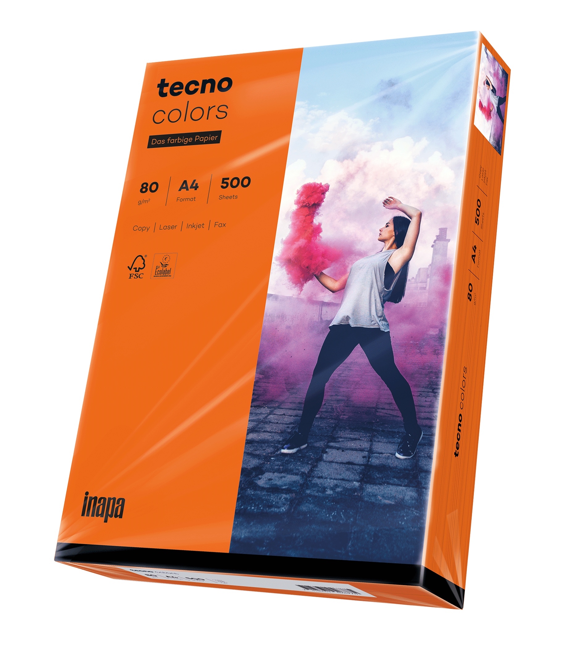 Papier tecno colors 80g A4 intensivorange 500 Blatt