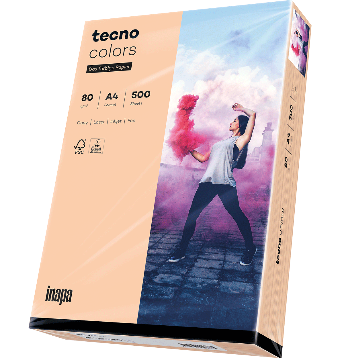 Papier tecno colors 80g A4 lachs 500 Blatt