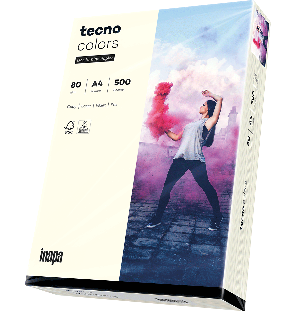Papier tecno colors 80g A4 naturweiß 500 Blatt